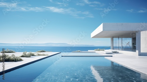 Modernist style houses with a swimming pool © Terablete