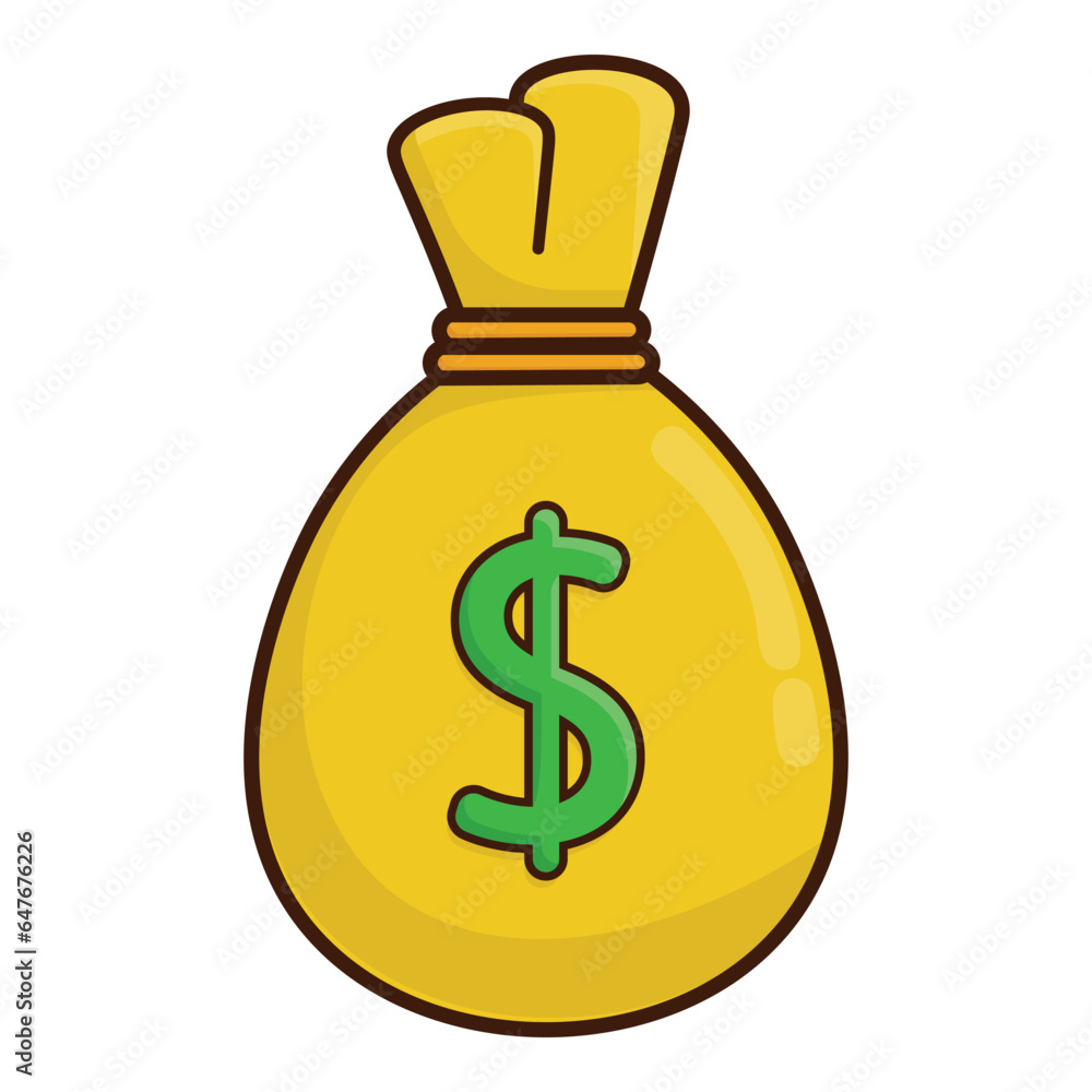 Money bag isolated illustration on white background. vector icon for business and finance concept design. Money bag isolated illustration on white background. vector icon for business and finance concept design.