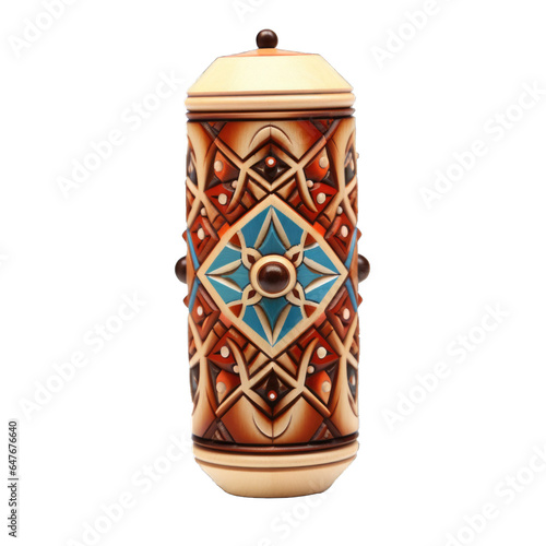 Wooden kaleidoscope, wooden toy isolated on transparent background