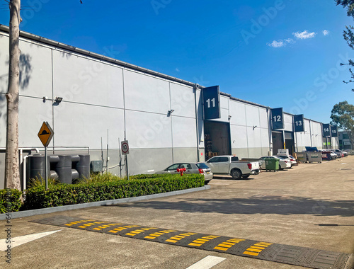  A driveway to a number of business industrial units in a business park