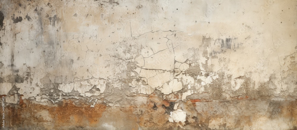 Background of stone grunge texture showing an imperfect aged wall with cracks and peeling paint