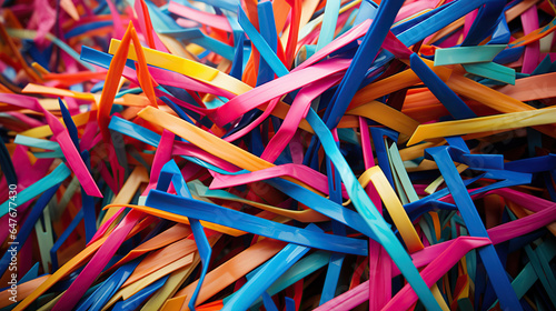 Colorful ribbons as background, closeup view. Abstract background.