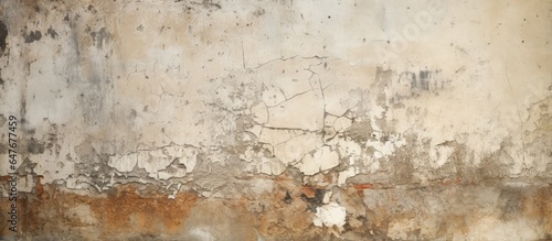 Background of stone grunge texture showing an imperfect aged wall with cracks and peeling paint