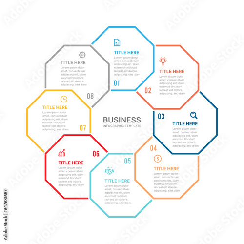Business Infographic Template with 8 Options