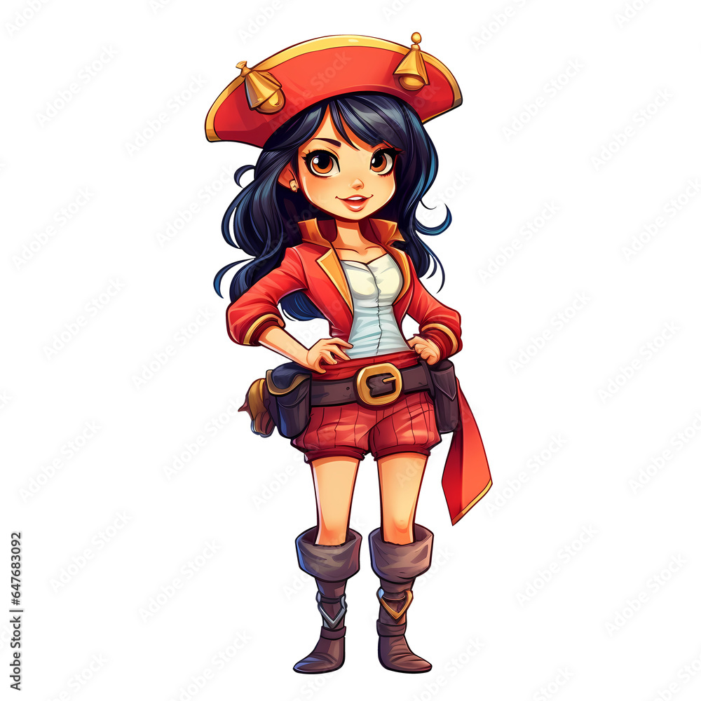 Cute Pirate Girl Clipart Illustration Cute Pirate Girl Clipart Illustration