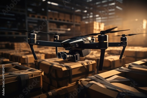 Delivery drone in the distribution warehouse © Virtual Art Studio