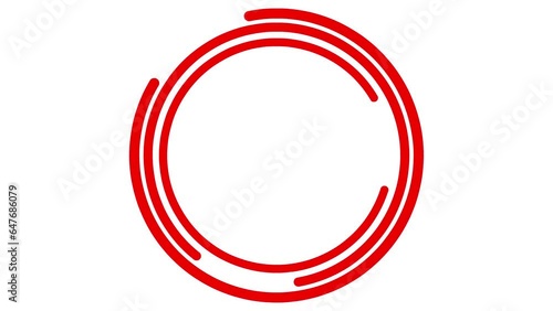 Wallpaper Mural Animated red circular frame spins. Linear symbol rotates. Copy space for text. Vector illustration isolated on white background. Torontodigital.ca