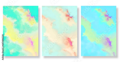 Modern abstract covers set with color gradient  minimal watercolor design . Abstract pattern 