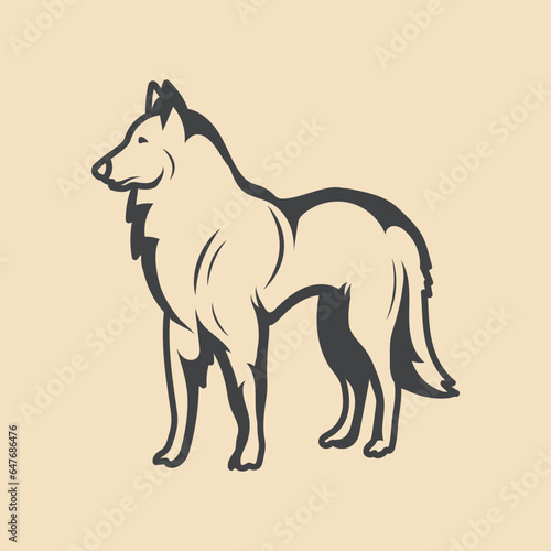 Dog Retro vector Stock Illustration