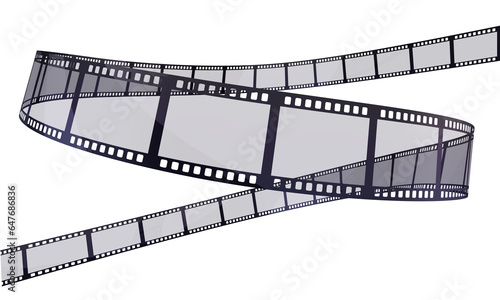 3d render Film Reel strip (clipping path)