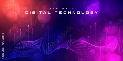 Digital technology metaverse neon blue purple background, cyber information abstract speed connect communication, innovation future meta tech, internet network connection, Ai big data, illustration 3d