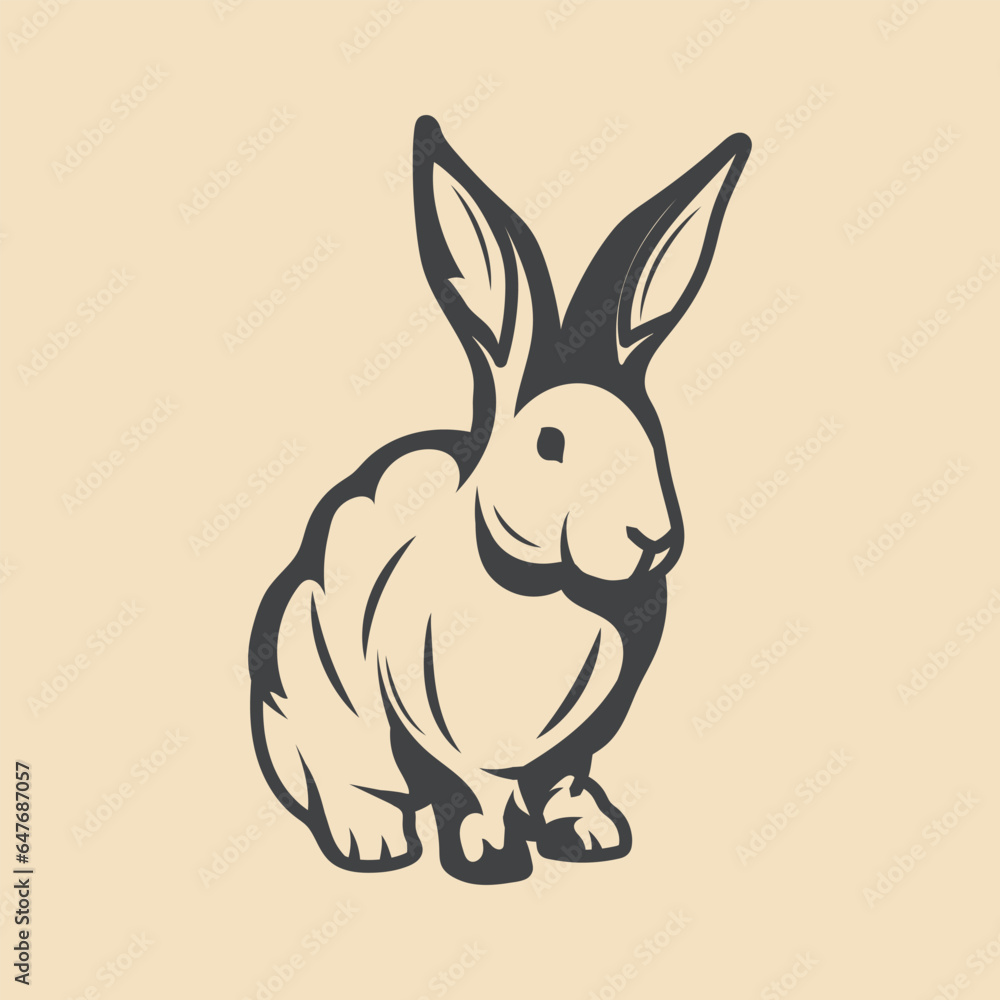 Obraz premium Rabbit Retro vector Stock Illustration