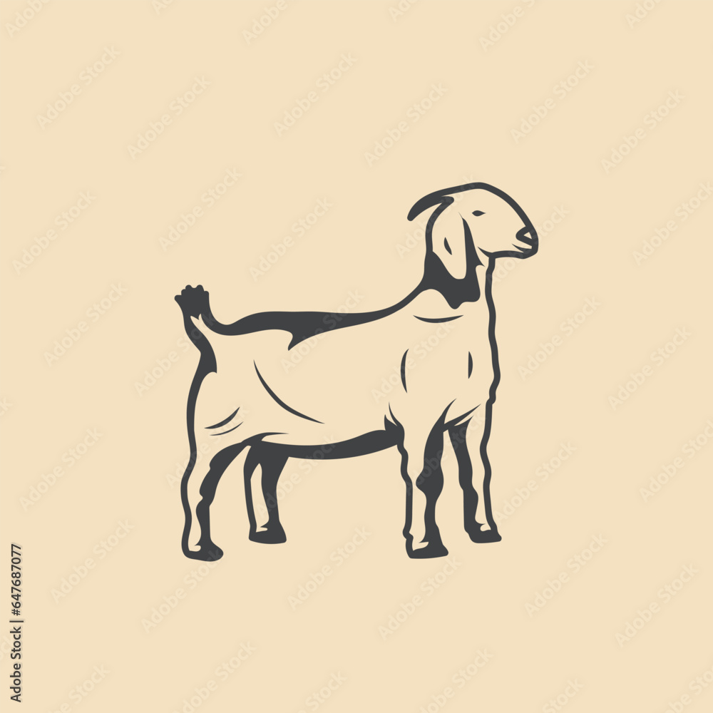 Goat Retro vector Stock Illustration