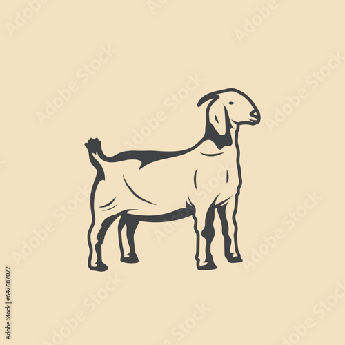 Goat Retro vector Stock Illustration