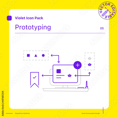 Outline User Interface - Prototyping vector illustration 