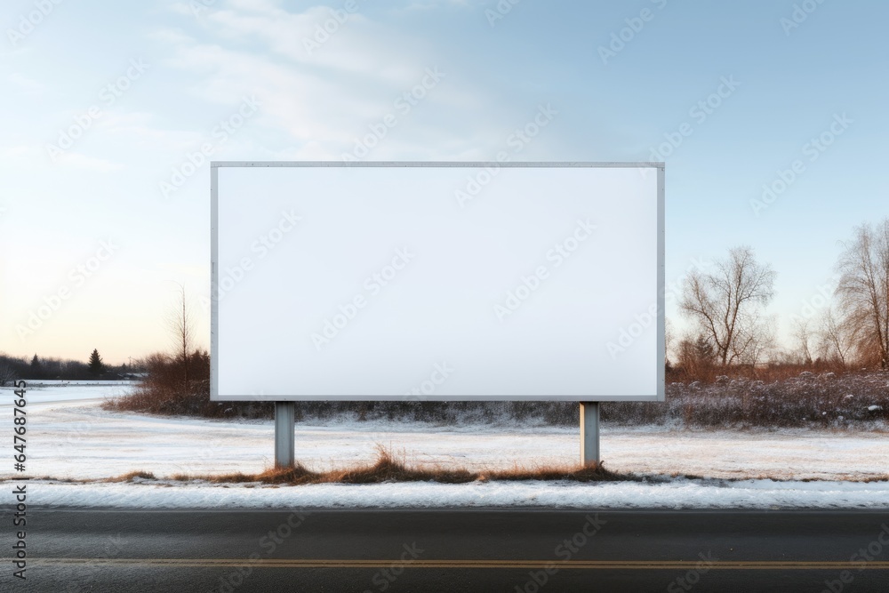 Fototapeta premium Blank advertising billboard on the roadside
