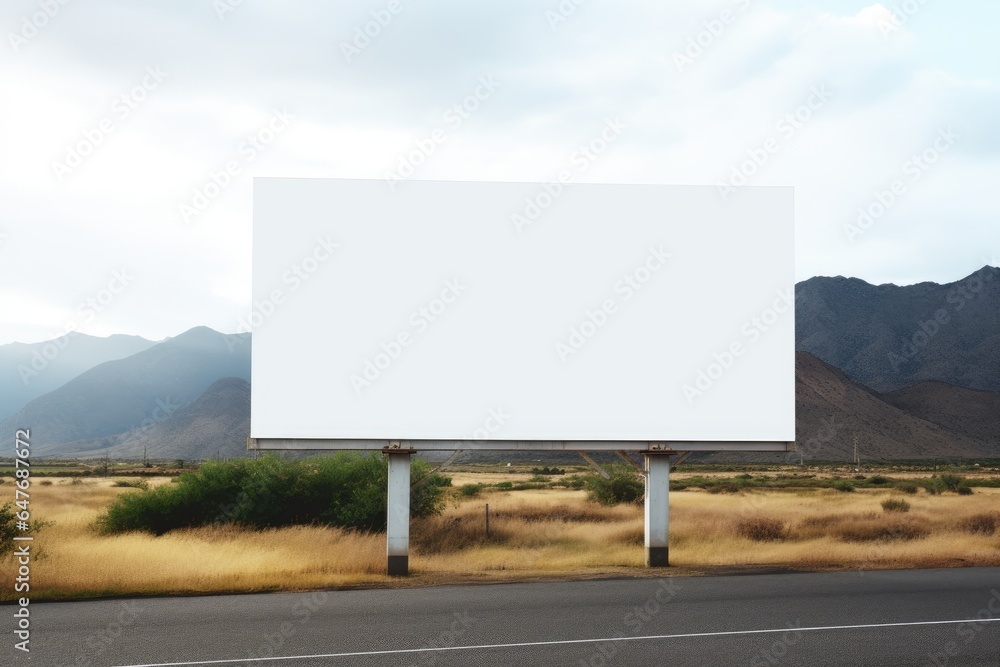 Blank advertising billboard on the roadside Blank advertising billboard on the roadside