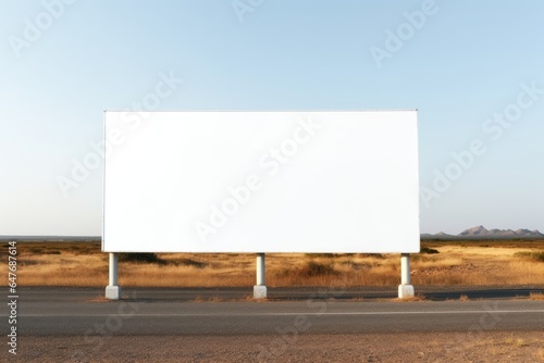 Blank advertising billboard on the roadside