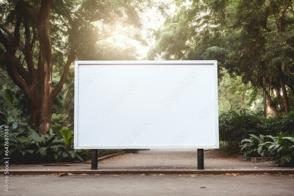 Fototapeta premium blank billboard in city park square