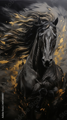 pintura animal poderoso cavalo 