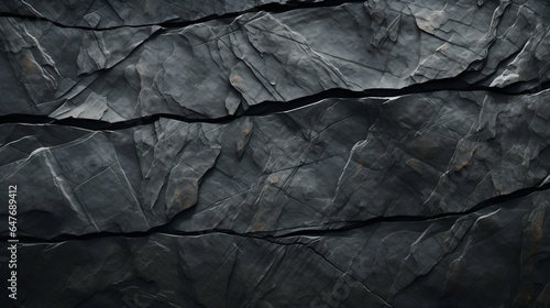 Textured Landscape: Dark Gray Cracked Granite Surface. Generative ai