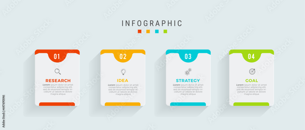 Business infographic template design icons 4 options or steps
