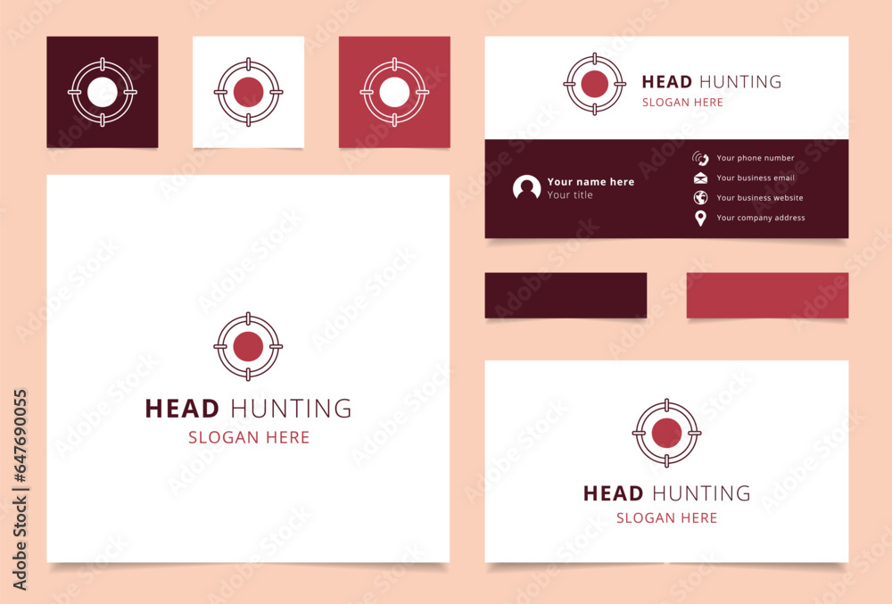 Head hunting logo design with editable slogan. Branding book and business card template. Head hunting logo design with editable slogan. Branding book and business card template.