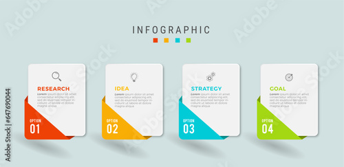 Business infographic template design icons 4 options or steps
