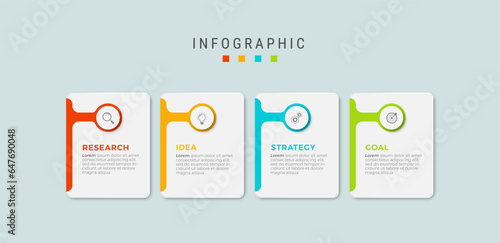 Business infographic template design icons 4 options or steps
