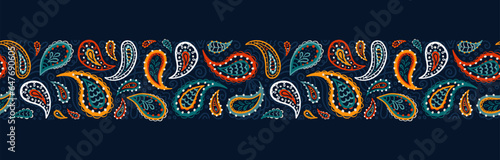 Lovely hand drawn Paisley seamless pattern, abstract background, great for textiles, banners, wallpapers - vector design