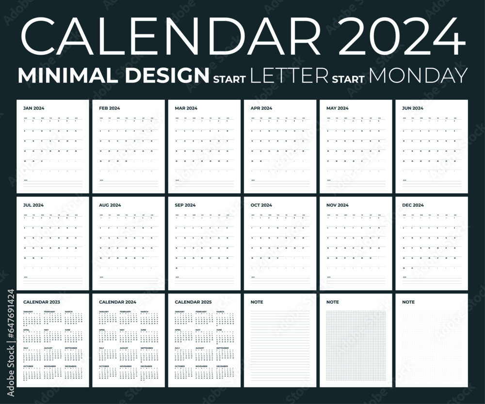Modern Monthly Calendar Note And Planner For 2024 The Week Starts On modern-monthly-calendar-note-and-planner-for-2024-the-week-starts-on