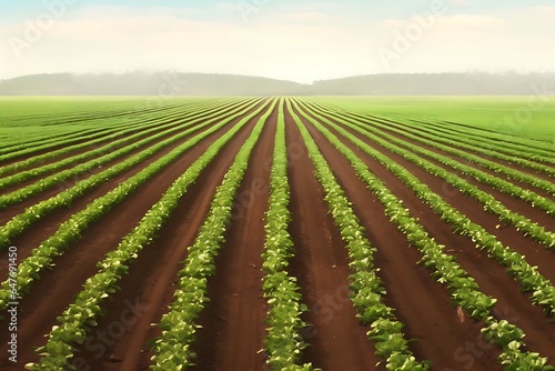 rows of potatoes in a field (AI Generated)