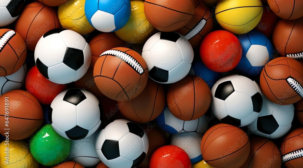 A pile of sport ball A pile of sport ball