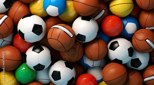 A pile of sport ball