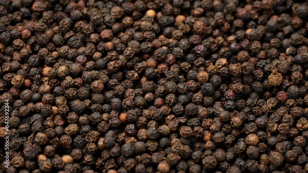 Zoom frame dried black peppercorns, rotation Zoom frame dried black peppercorns, rotation