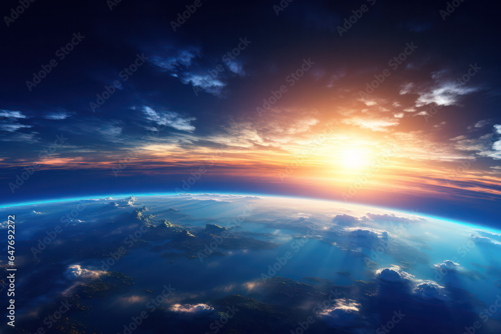 Sunrise Over Earth: The Orb of Life Awakens to a New Day, Painting the Sky with its Radiant Glow