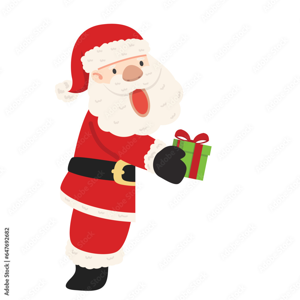 Funny Santa Claus with blank banner Funny Santa Claus with blank banner