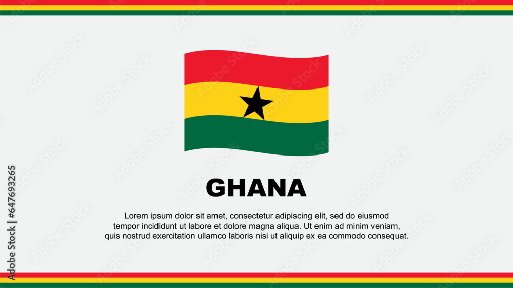 Ghana Flag Abstract Background Design Template. Ghana Independence Day Banner Social Media Vector Illustration. Ghana Design Ghana Flag Abstract Background Design Template. Ghana Independence Day Banner Social Media Vector Illustration. Ghana Design