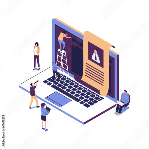 small people fill out the form, modern concept for web banners, infographics, websites, printed products, filling out resumes, hiring employees