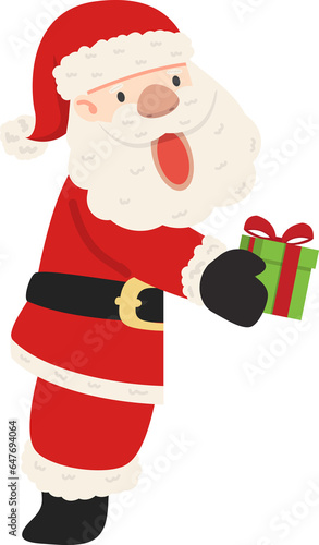 Funny Santa Claus with blank banner