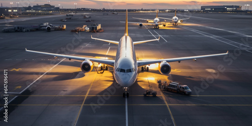 Air Travel: Wide-Body Aircraft on Airport Runway