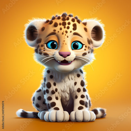 3d cute cartoon leopard realistic 3d animal 