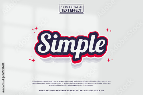 Editable text effect Simple 3d cartoon template stlye modren premium vector photo