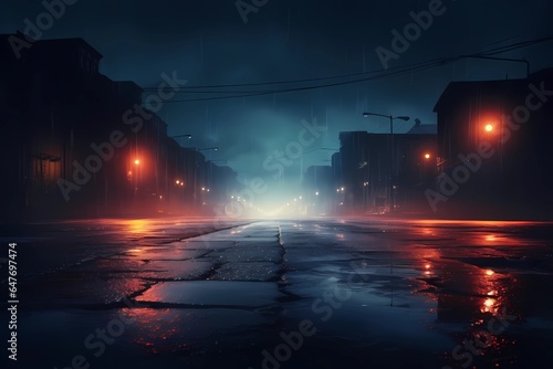 night city  wet asphalt