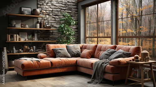 Scandinavian Style Modern Living Room Corner Sofa