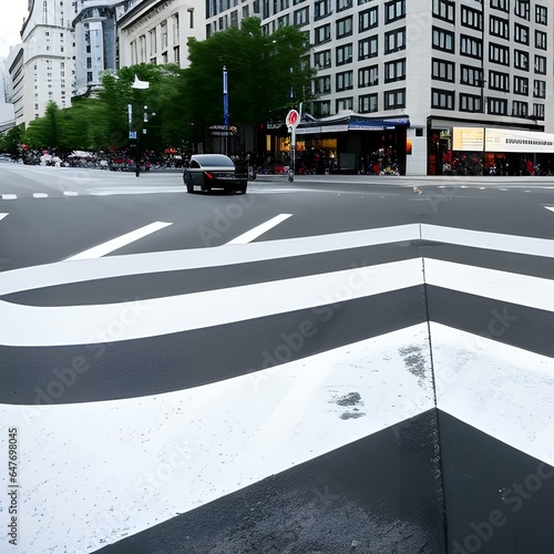 大都会の交差点の真ん中で A