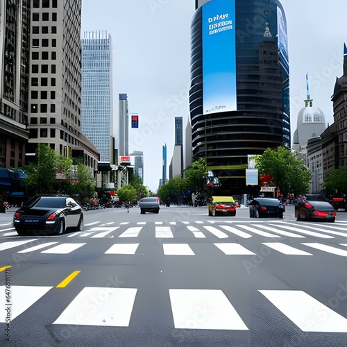 大都会の交差点の真ん中で C