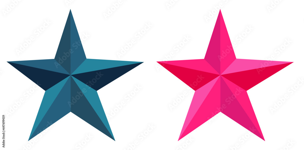 two coloful srars. Vector illustration