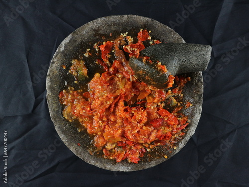 Indonesian traditional chili sauce named 