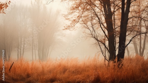 Wallpaper Mural misty morning in the forest, foggy autumn scenery Torontodigital.ca